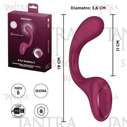 G for Goddess 2 (Wine Red) Estimulador de punto G con carga USB